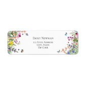 Étiquette Fleur sauvage et papillons (Devant)