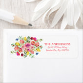 Étiquette Fleur sauvage Floral Aquarelle Adresse de retour (En situation)