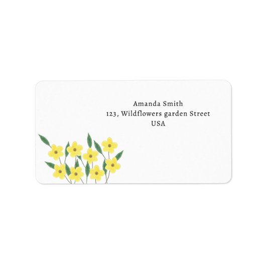 Étiquette Fleur sauvage jaune (Devant)