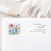 Étiquette Fleur sauvage Mariage RSVP Adresse de retour (En situation)