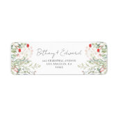 Étiquette Fleur sauvage Meadow Mariage Adresse de retour (Devant)