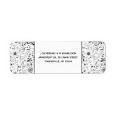 Étiquette Fleur sauvage Monochrome moderne Adresse de retour (Devant)