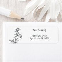 Fleur sauvage Oubliez-moi-pas Floral noir et blanc