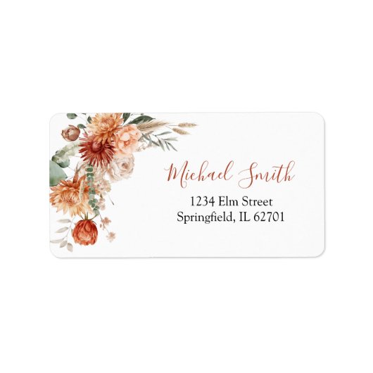 Étiquette Fleur sauvage rustique tomber dans l'amour Baby sh (Devant)