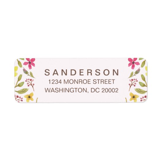 Étiquette Fleur sauvage Whimsy | Floral rustique (Devant)