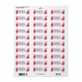 Étiquette Fleur tropicale rose, violet Retour Adresse Étique (Feuille entière)