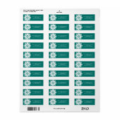 Étiquette Fleur Turquoise (Feuille entière)