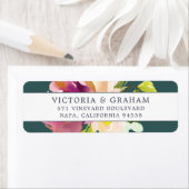 Étiquette Fleur vive | Adresse de retour Floral (En situation)