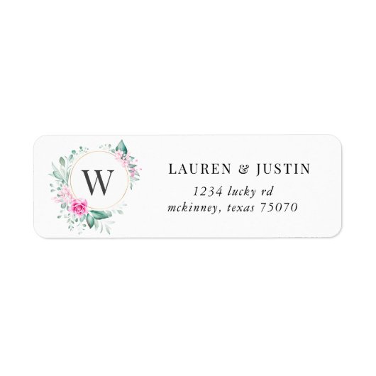 Étiquette fleurie de jardin délicat Retourner Adresse Label (Devant)