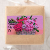 Étiquette Fleurit la peinture de panier (En situation)