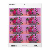 Étiquette Fleurit la peinture de panier (Feuille entière)