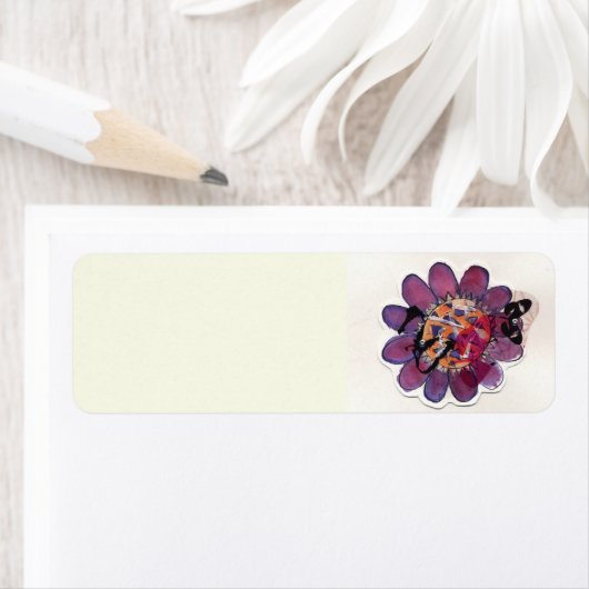 Étiquette Fleuron violet (En situation)