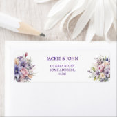 Étiquette Fleurs aquarelles. Mariage. (En situation)