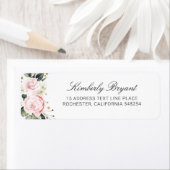 Étiquette Fleurs Aquarelles Roses Vierges Élégantes (En situation)