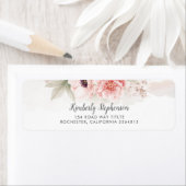 Étiquette Fleurs Aquarelles Roses Vierges Élégantes (En situation)