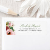 Étiquette Fleurs Aquarelles Roses Vierges Élégantes (En situation)