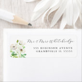 Étiquette Fleurs blanches d'anémone (En situation)