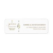 Étiquette Fleurs blanches espagnoles Gracias Calligraphie Ba (Devant)