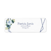 Étiquette Fleurs Bleu Poussiéreux (Devant)