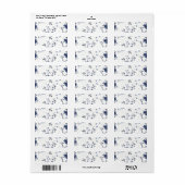 Étiquette Fleurs bleues (Feuille entière)