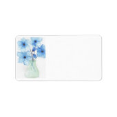 Étiquette Fleurs bleues dans un vase Cartes de notes (Devant)