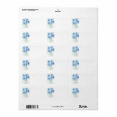 Étiquette Fleurs bleues dans un vase Cartes de notes (Feuille entière)