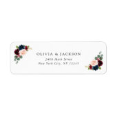 Étiquette Fleurs Bourgogne, Fleurs de marine, Mariage Floral (Devant)