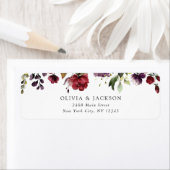 Étiquette Fleurs Bourgogne, Fleurs roses, Verdure, Mariage (En situation)