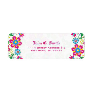 Étiquette Fleurs colorées