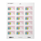 Étiquette Fleurs colorées citron vivant dans l'adresse Parad (Feuille entière)