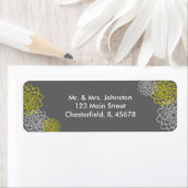 Étiquette Fleurs croisées gris/jaune (En situation)