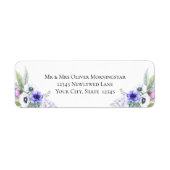 Étiquette Fleurs d'anémones violettes (Devant)