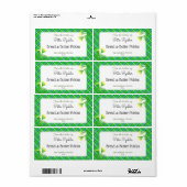 Étiquette Fleurs d'aneth Plaid Vert Rétro Nourriture Modifia (Feuille entière)