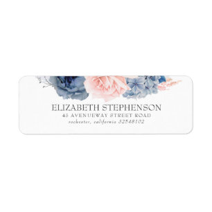Étiquette Fleurs d'aquarelle bleues et bleues élégantes