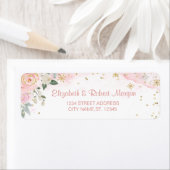 Étiquette Fleurs d'aquarelle chic Snowflakes (En situation)