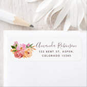 Étiquette Fleurs d'aquarelle de mariage de printemps (En situation)