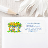 Étiquette Fleurs d'aquarelle du matin (En situation)