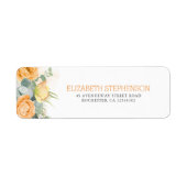 Étiquette Fleurs d'aquarelle orange élégantes (Devant)