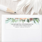 Étiquette Fleurs d'aquarelle rose et rose élégant (En situation)