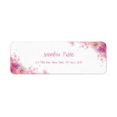 Étiquette Fleurs d'aquarelle Rose Script manuel moderne (Devant)