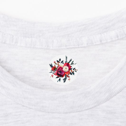 Étiquette - fleurs d'aquarelle vive (Apposé)