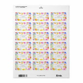 Étiquette Fleurs d'aquarelle vives Mariage Adresse de retour (Feuille entière)