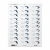 Étiquette Fleurs d'art fin transparent bleu  (Feuille entière)