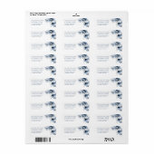 Étiquette Fleurs d'art fin transparent bleu (Feuille entière)