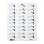 Étiquette Fleurs d'art fin transparent bleu  (Feuille entière)