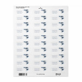 Étiquette Fleurs d'art fin transparent bleu  (Feuille entière)