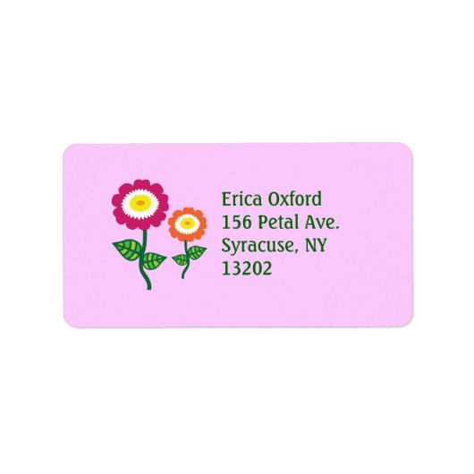 Étiquette Fleurs d'art funky (Devant)