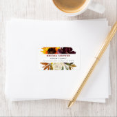 Étiquette Fleurs d'Automne Adresse de Retour de Réception de (En situation)