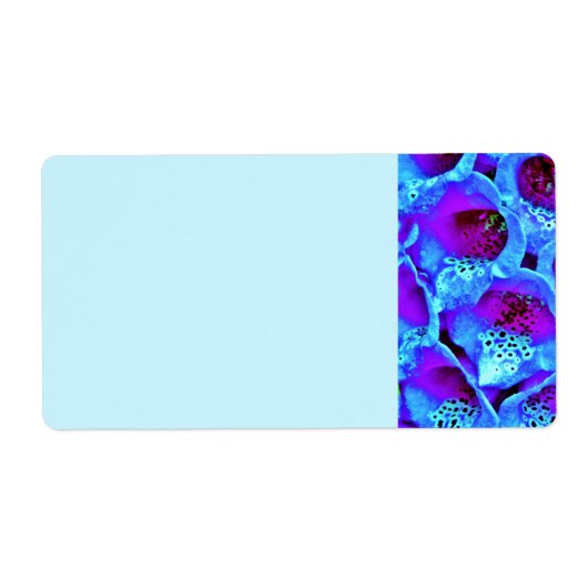 Étiquette Fleurs de bleu de turquoise de Chic Moderne de la (Devant)