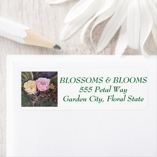 ÉTIQUETTE FLEURS DE CACTUS PEAR (En situation)